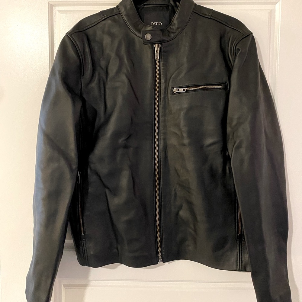 Men’s leather (real!) racer jacket - DSTLD